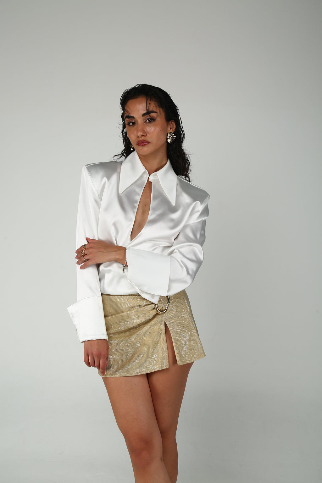 LYRA GOLD BUCKLE SKIRT